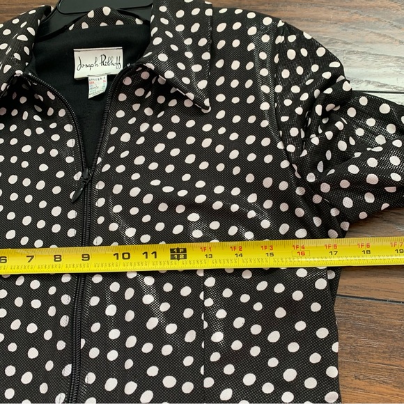 Joseph Ribkoff | Black and White Polka Dot Shiny Jacket sz 8 - Picture 7 of 8